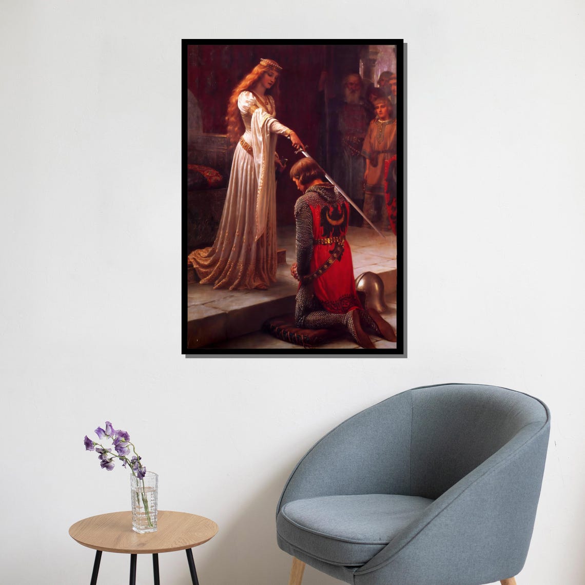 Edmund Blair Leighton The Accolade Medieval Knight Classic Print - Image 5