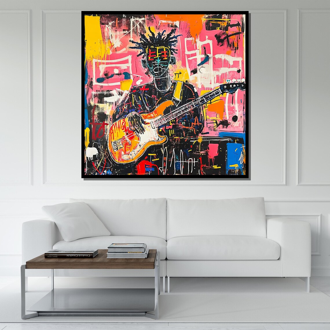 Basquiat Style Guitarist Colorful Graffiti Music Portrait Wall Poster - Image 5