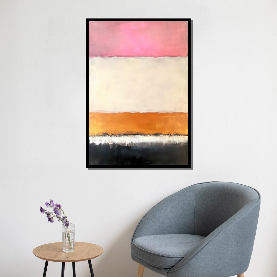Mark Rothko Painting Pink White And Orange Abstract Artwork Modern Art Gift For Wall Decor - Image 5