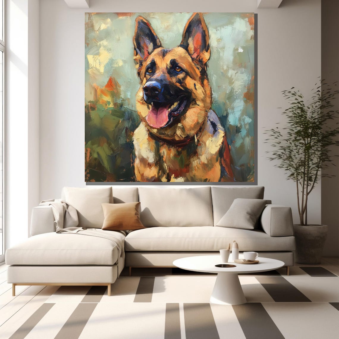 German Shepherd Painting Unique Dog Lover Gift Modern Home Decor Bold Wall Art - Image 2