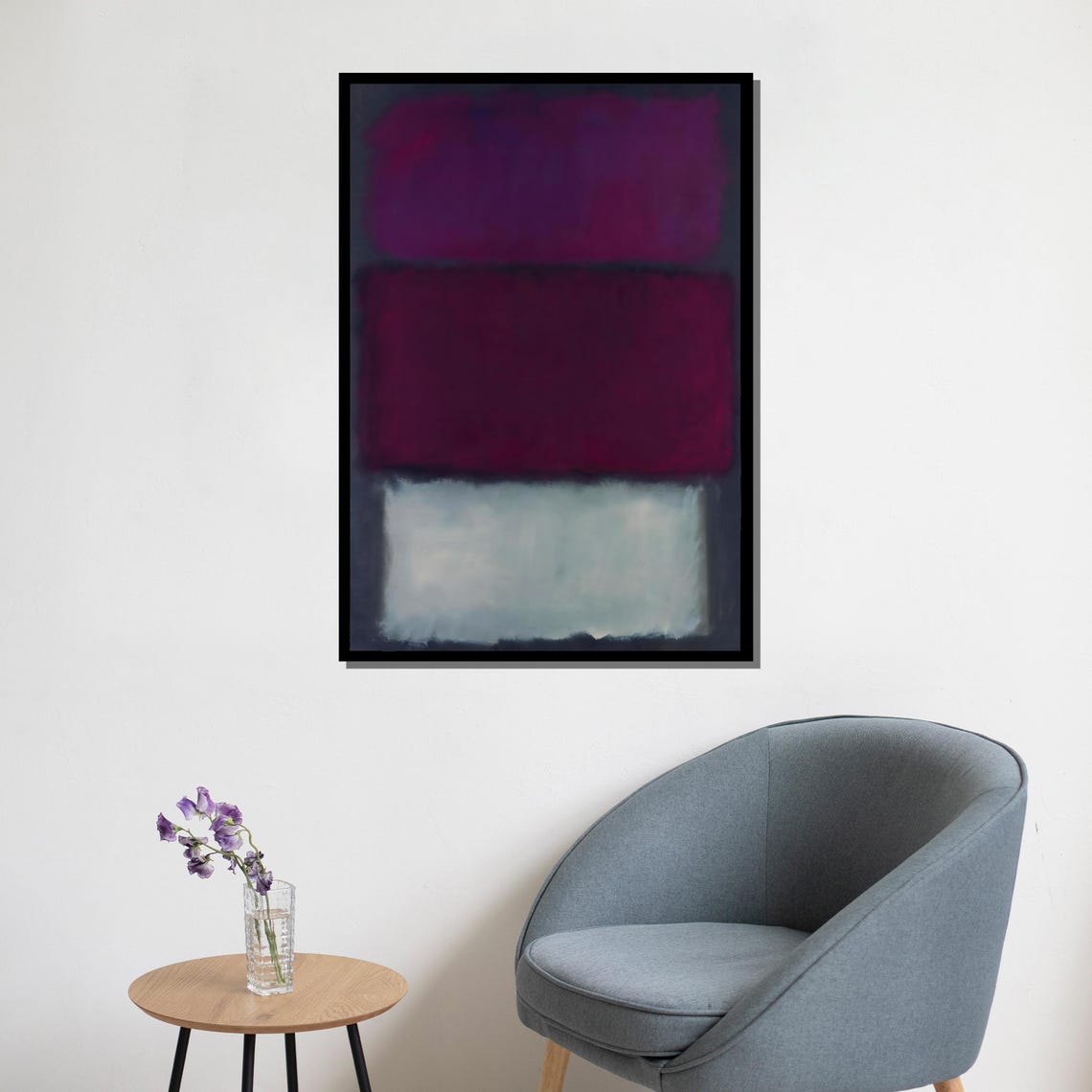 Mark Rothko Style Layered Purple Magenta And White Abstract Poster - Image 5