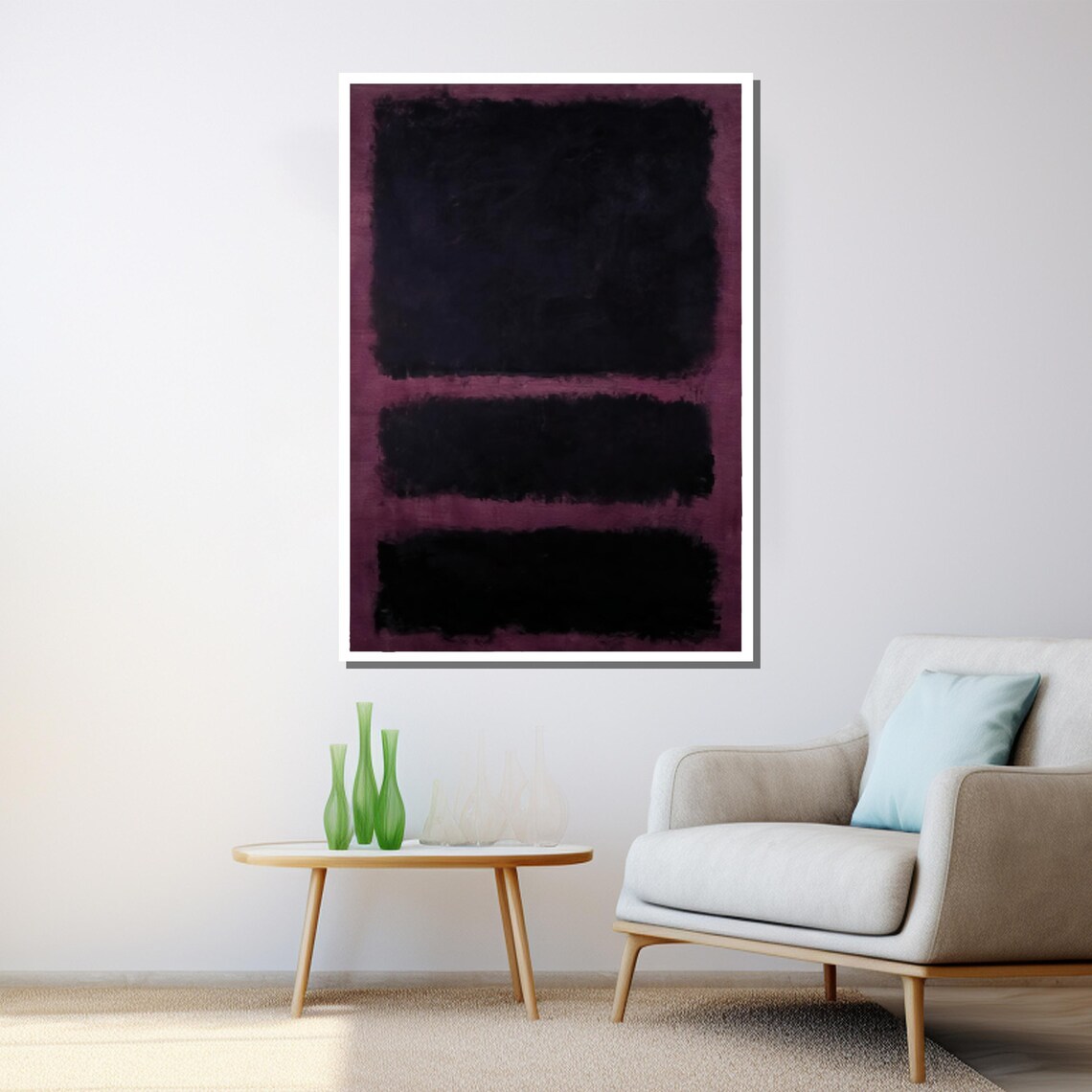 Mark Rothko Black Purple Moody Color Field Abstract Art Print - Image 3