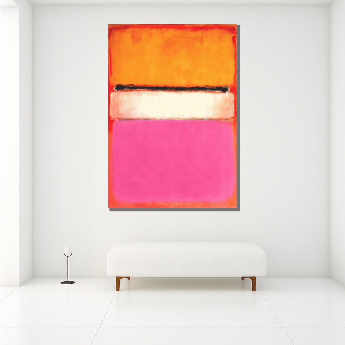 Mark Rothko Style Orange White And Pink Stacked Bands Art Poster - Image 2