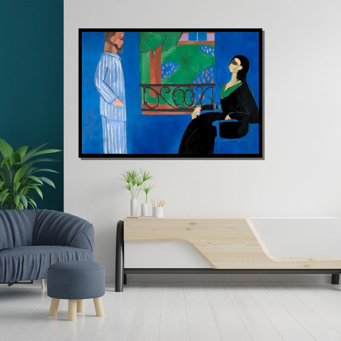 Henri Matisse The Conversation Couple Interior Blue Room Wall Poster - Image 5