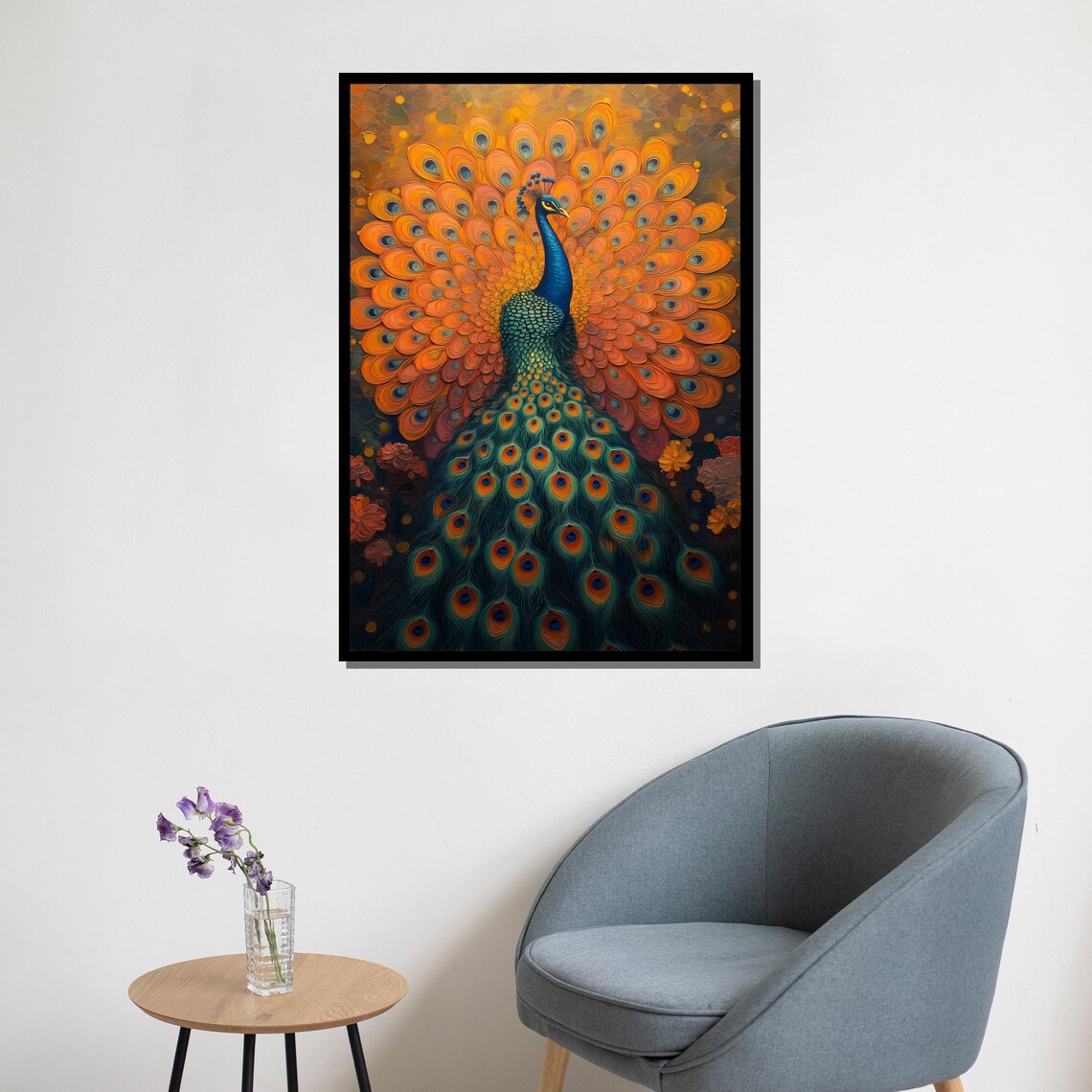 Peacock Feather Art Print, Elegant Wildlife Decor - Image 5