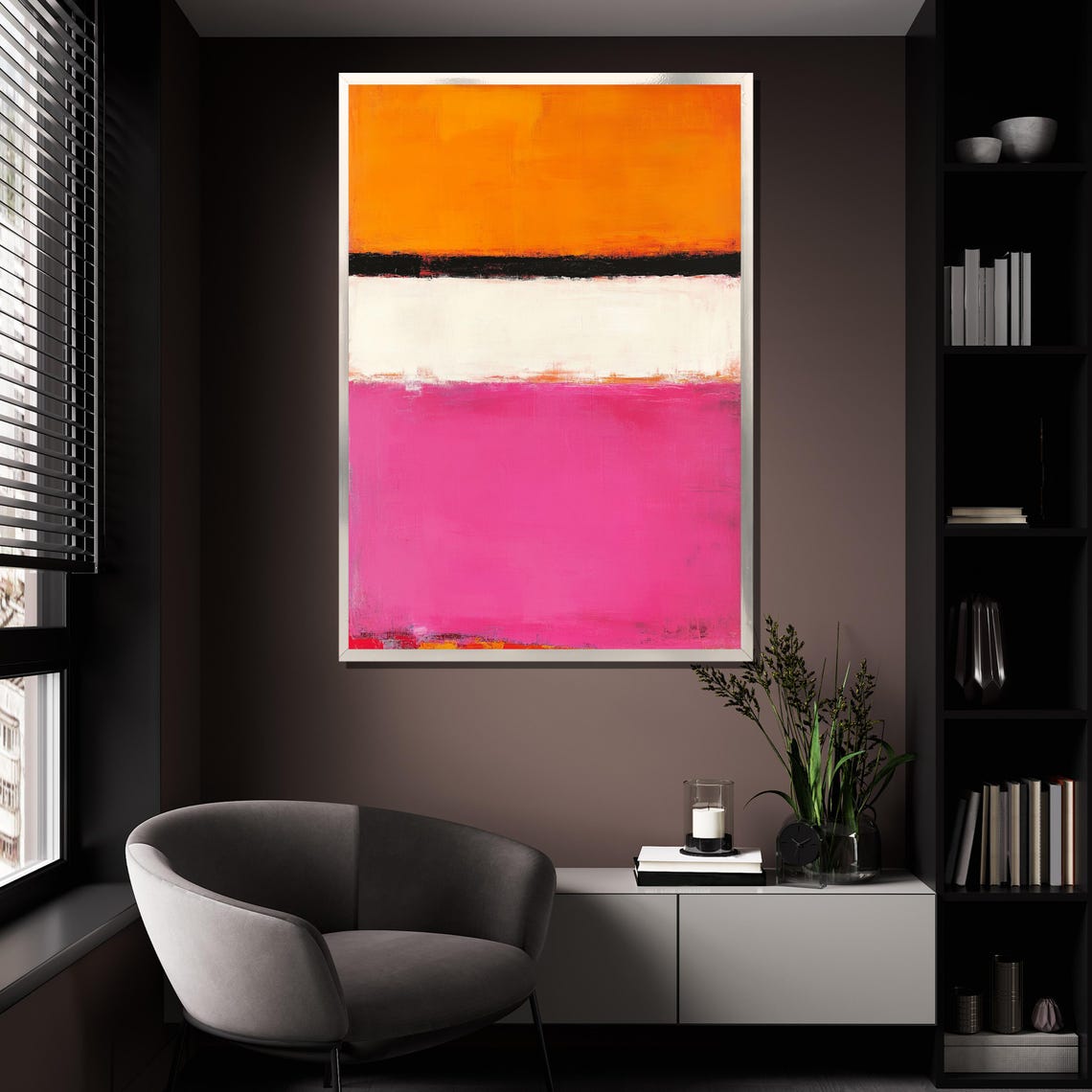 Mark Rothko Warm Orange Pink White Lively Color Field Art Print - Image 4