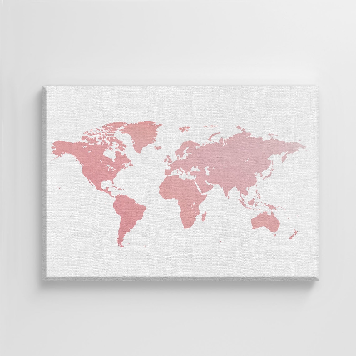 Pink Minimal World Map, Stylish Home Decoration