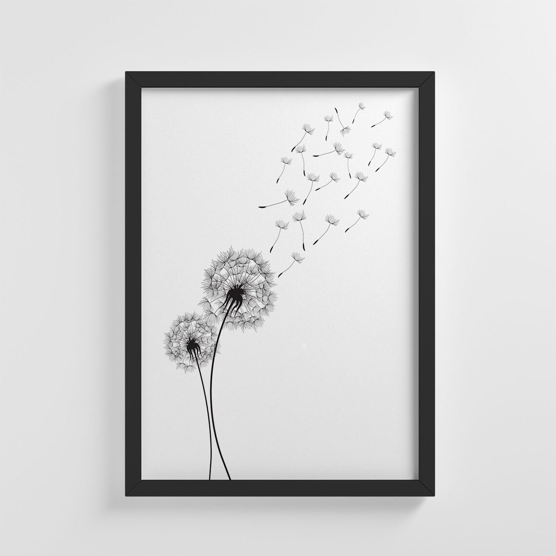 Minimalistic Dandelion Nature Art Print, Nursery Decor