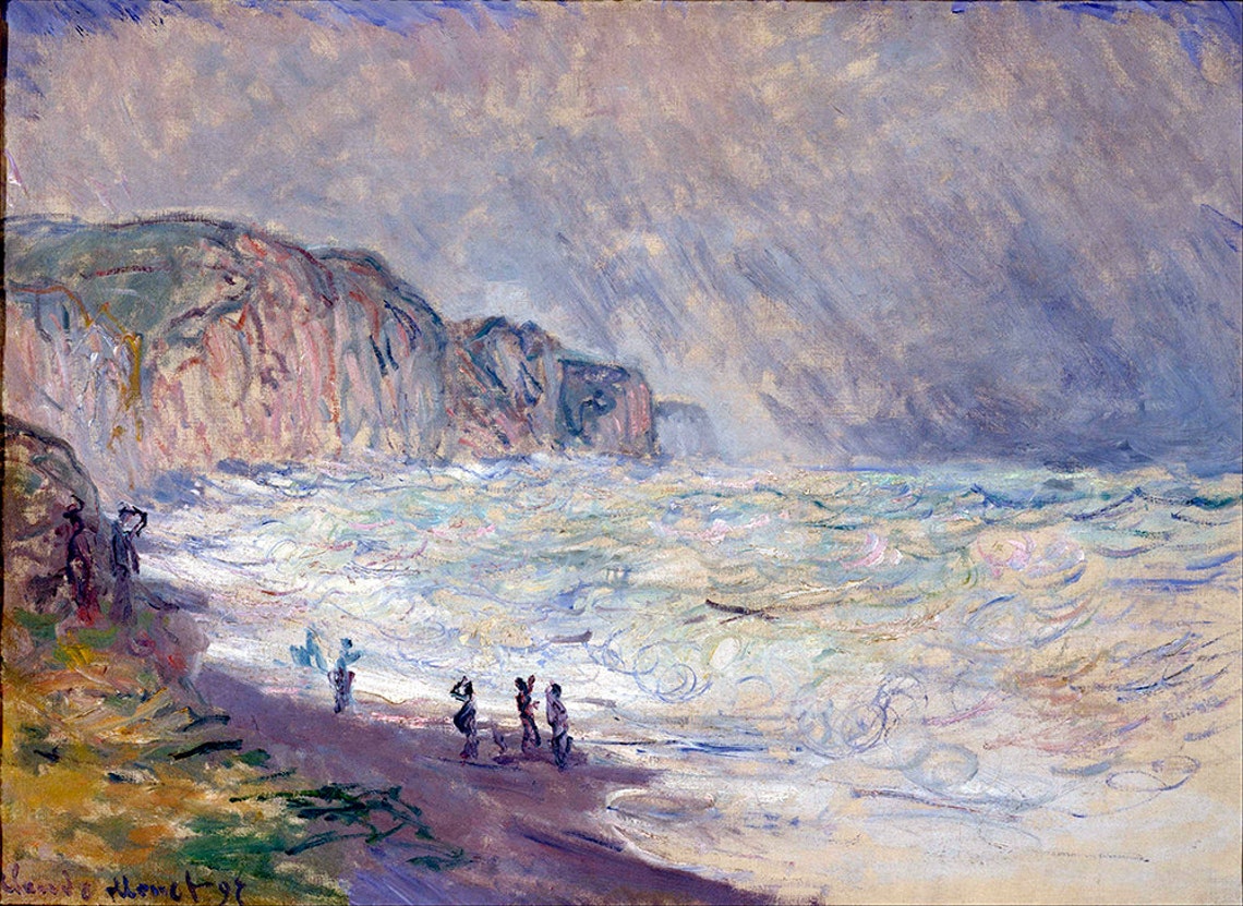 Claude Monet Heavy Sea At Pourville 1897 Stormy Coast Waves Poster - Image 2