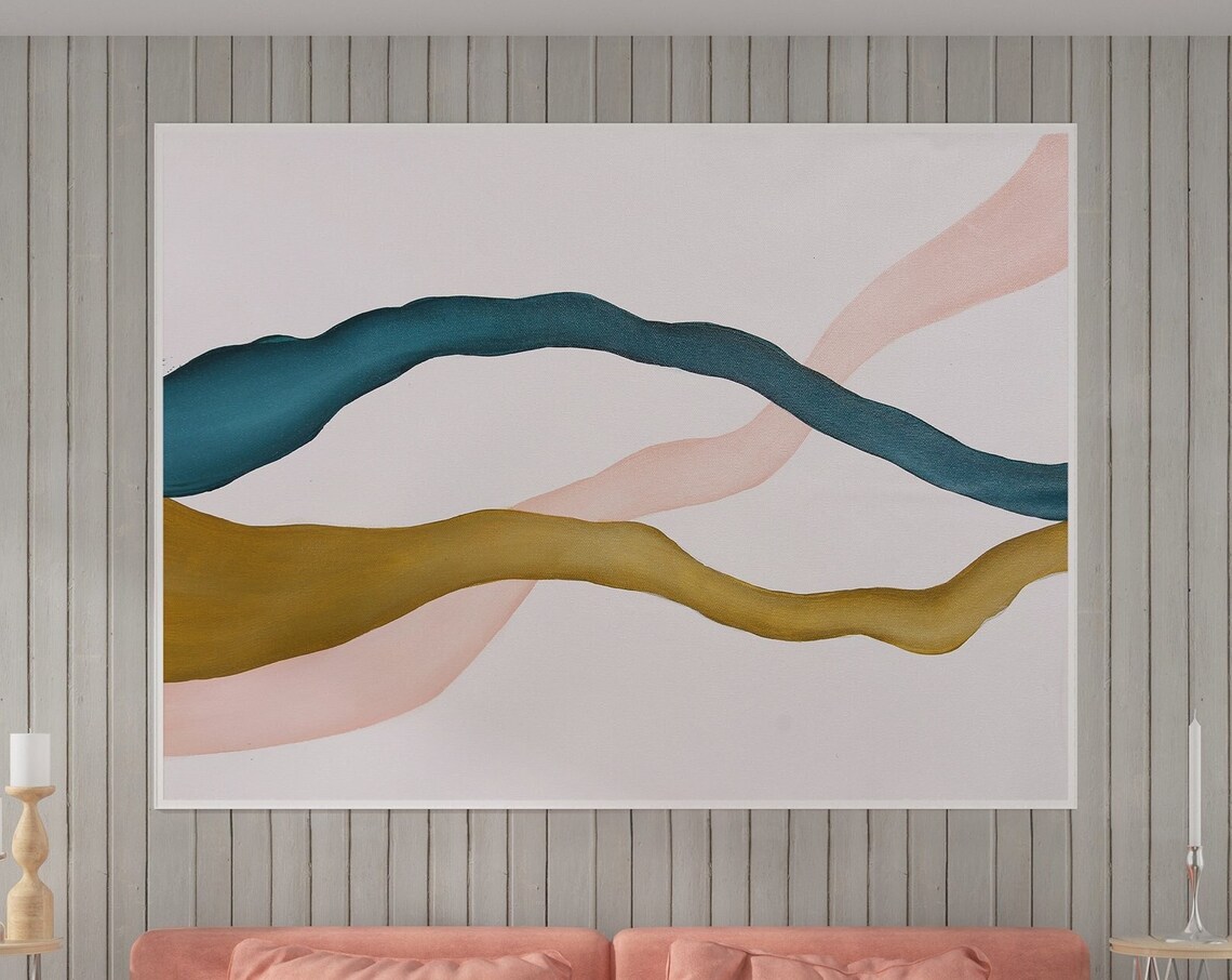 Modern Line Drawing Abstract Art Print, Palette Knife