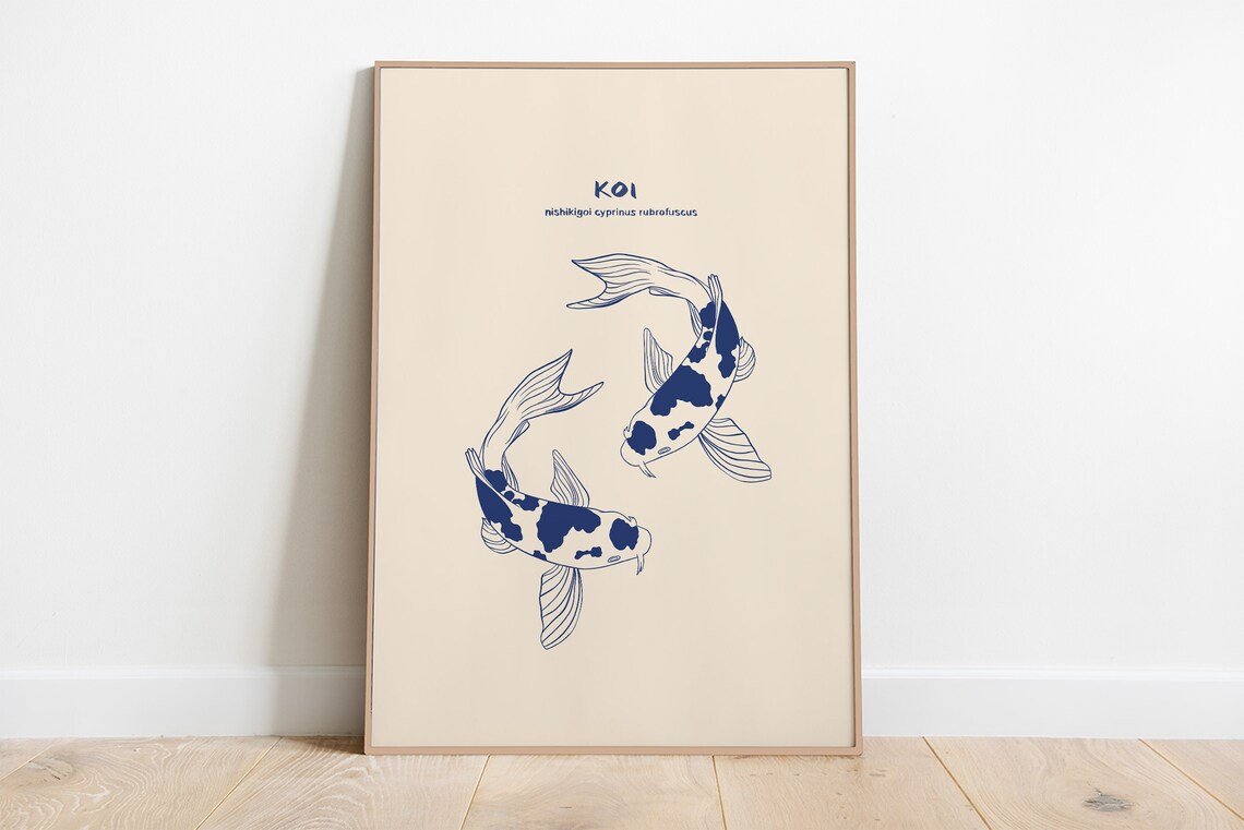 Koi Fish Japanese Art Print, Fish Wall Art - Image 4