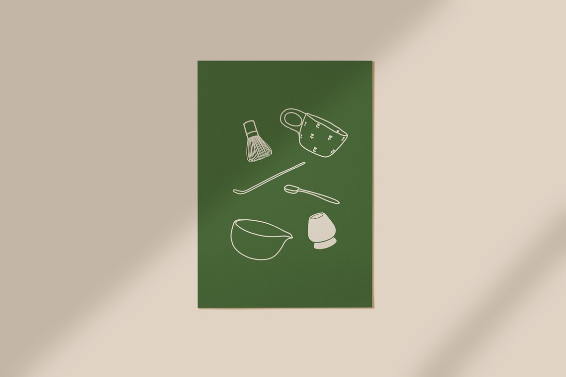 Matcha Latte Art Print, Tea Lover Kitchen Wall Art - Image 2