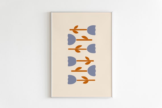 Tulip Illustrated Art Print, Botanical Spring Decor
