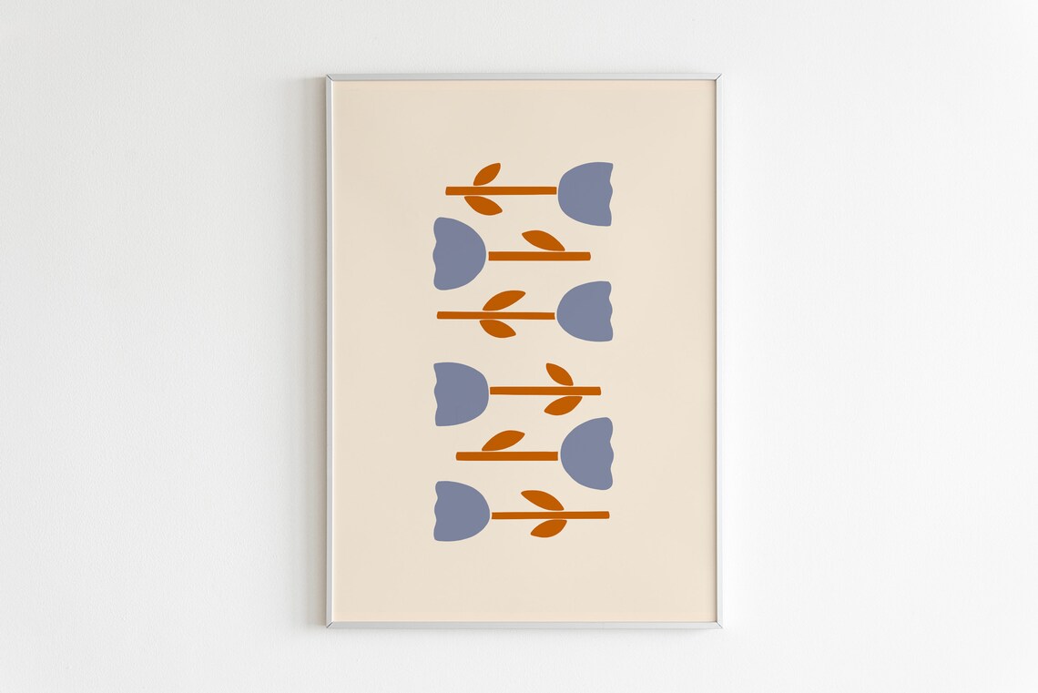 Tulip Illustrated Art Print, Botanical Spring Decor