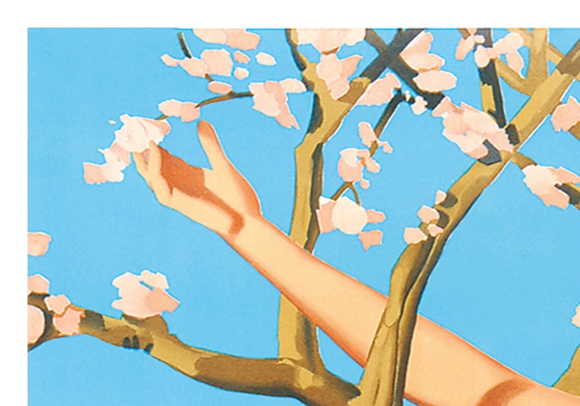Lugano Switzerland Blossom Tree Recline Vintage Travel Poster - Image 2