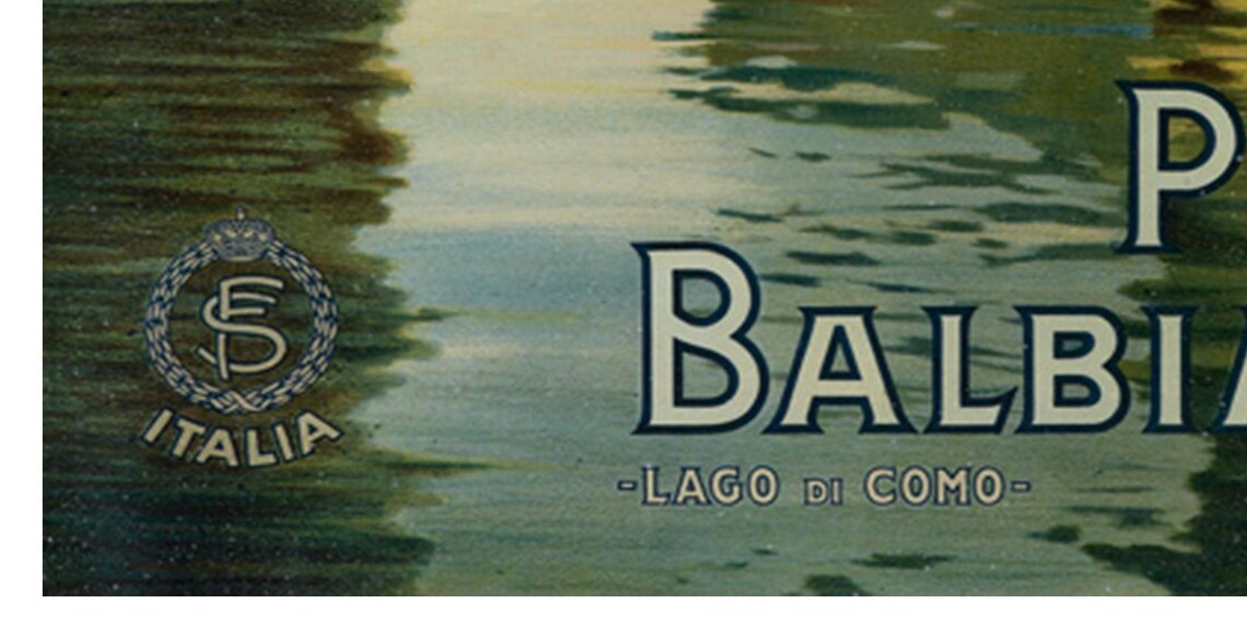 Punta di Balbianello Lake Como Italy Gardens Vintage Travel Poster - Image 2