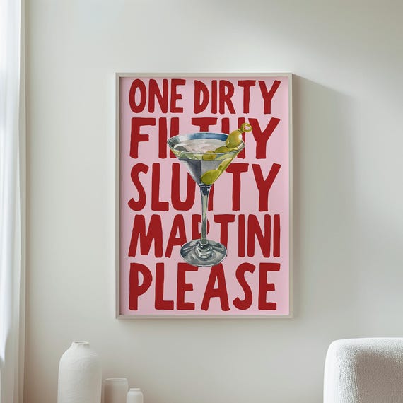 Cocktail Wall Art, Modern Fun Bar Art Print