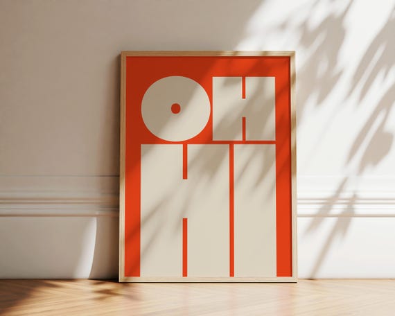 Oh Hi Print Modern Typography Poster Trendy Wall Art Bold Type Poster Gallery Wall Art Art Instant