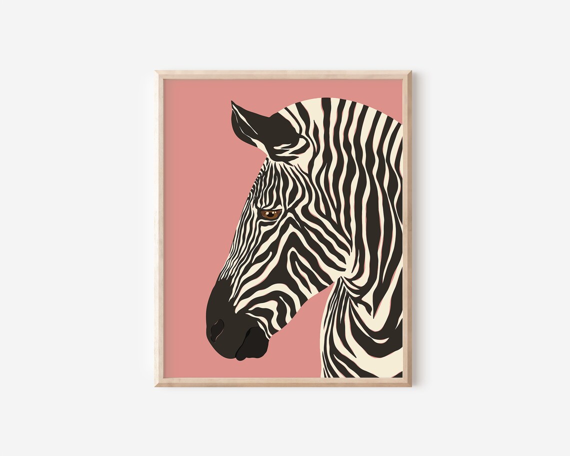 Zebra Stripes Jungle Safari Art Print, Modern Boho - Image 2