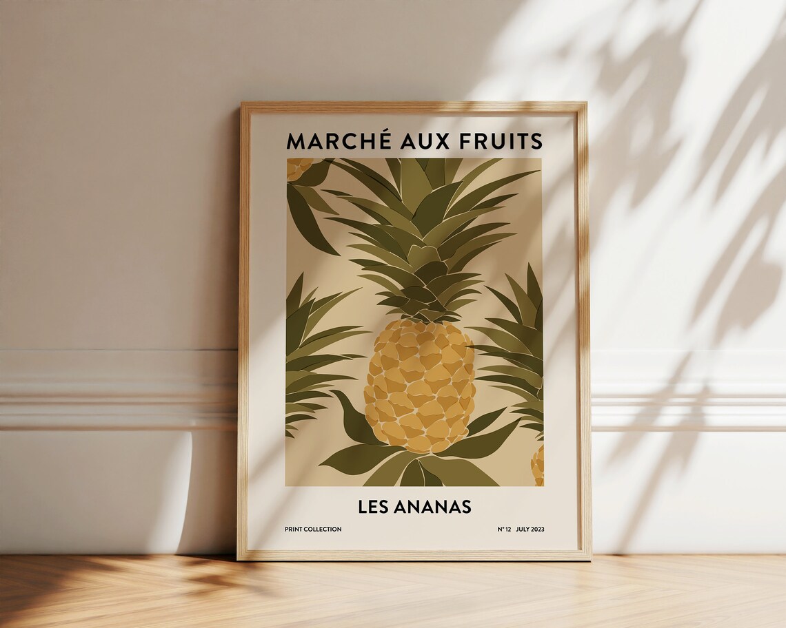 Abstract Pineapples Botanical Kitchen Art Print - Image 3