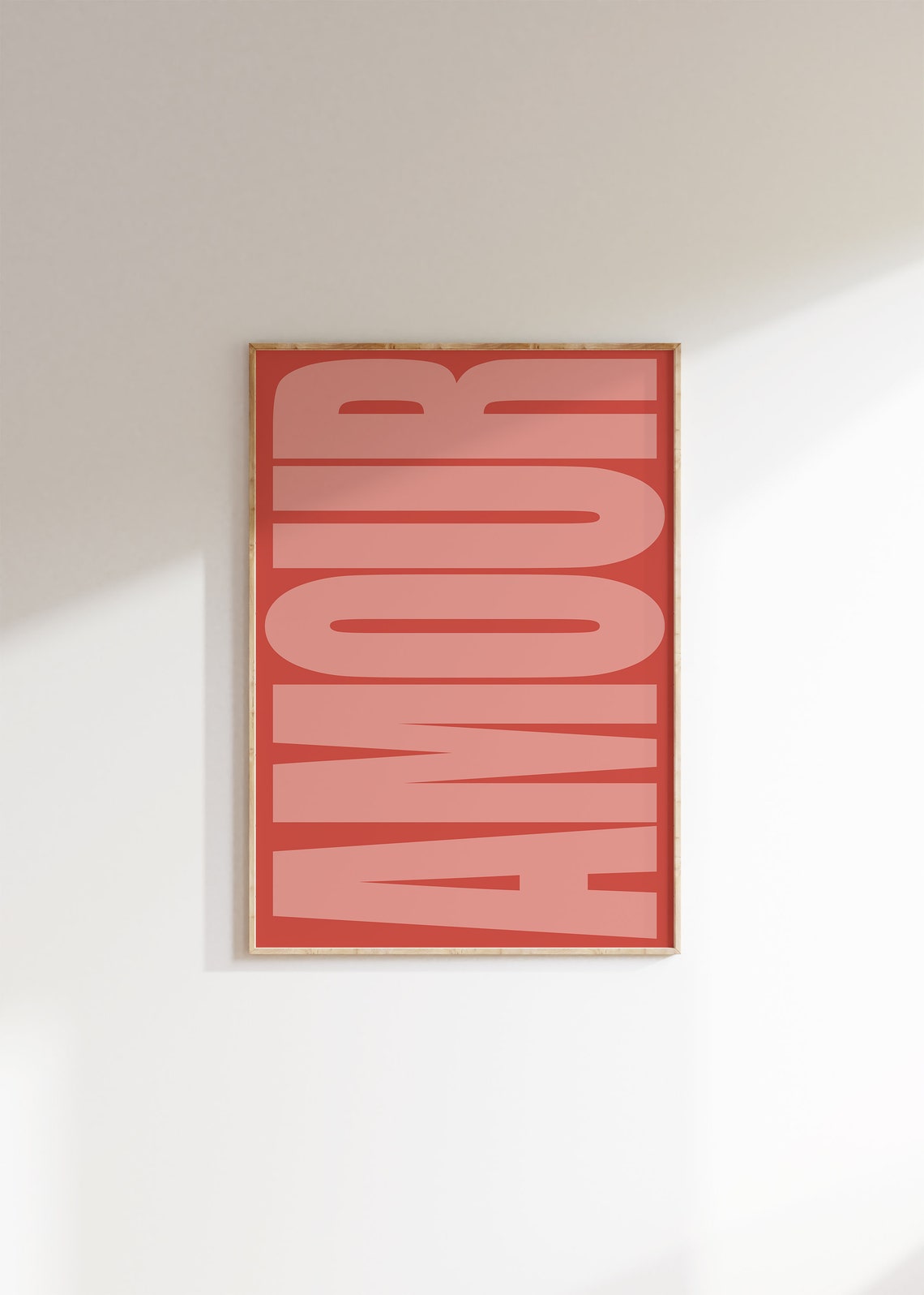 Amour French Love Word Bold Red Typography Modern Trendy Poster - Image 3