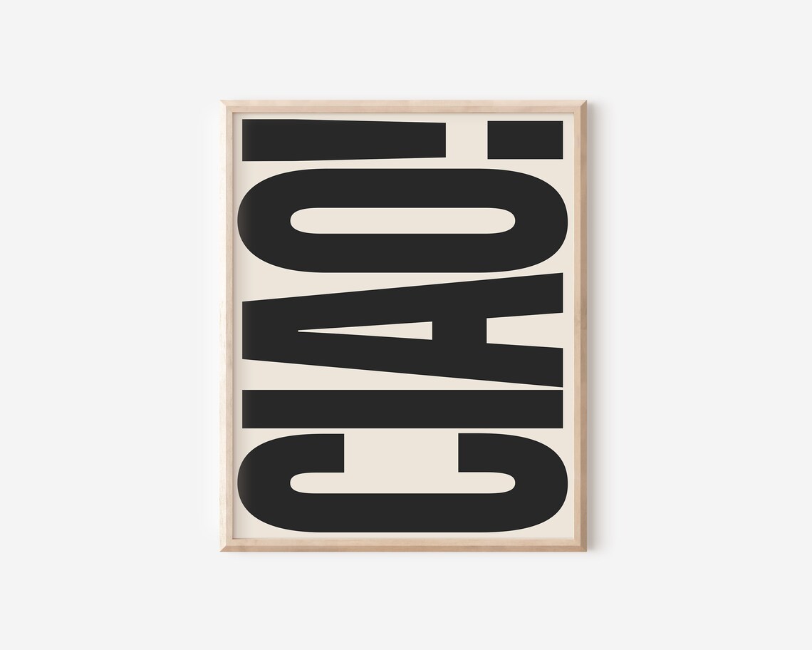 Ciao Print Typography Neutral Gallery Wall Art - Image 2
