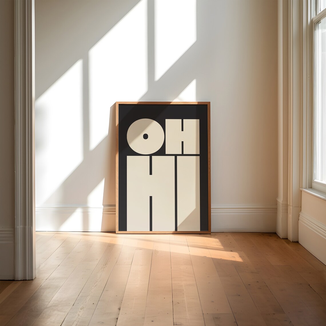Oh Hi Typography Poster, Modern Gallery Wall Art - Image 3