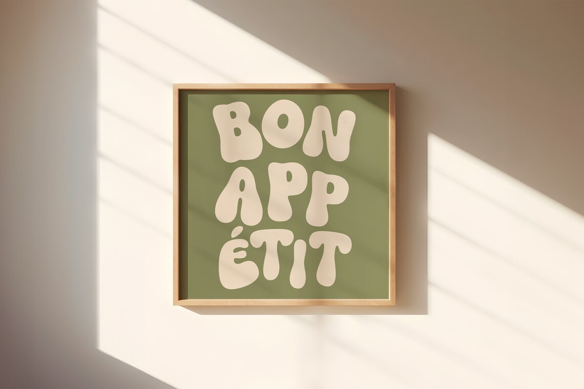 Bon Appetit Typography Art Print, Kitchen Wall Decor - Image 2