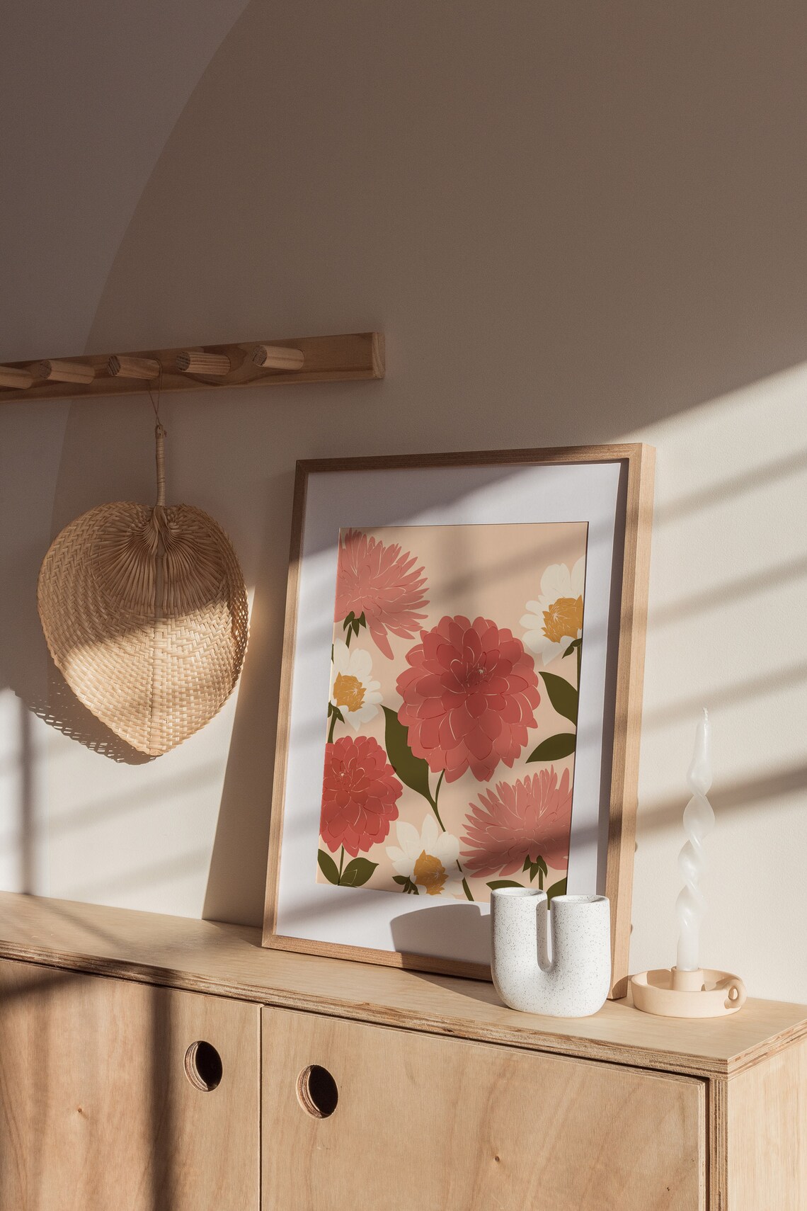 Dahlias Abstract Botanical Poster, Boho Art Print - Image 2