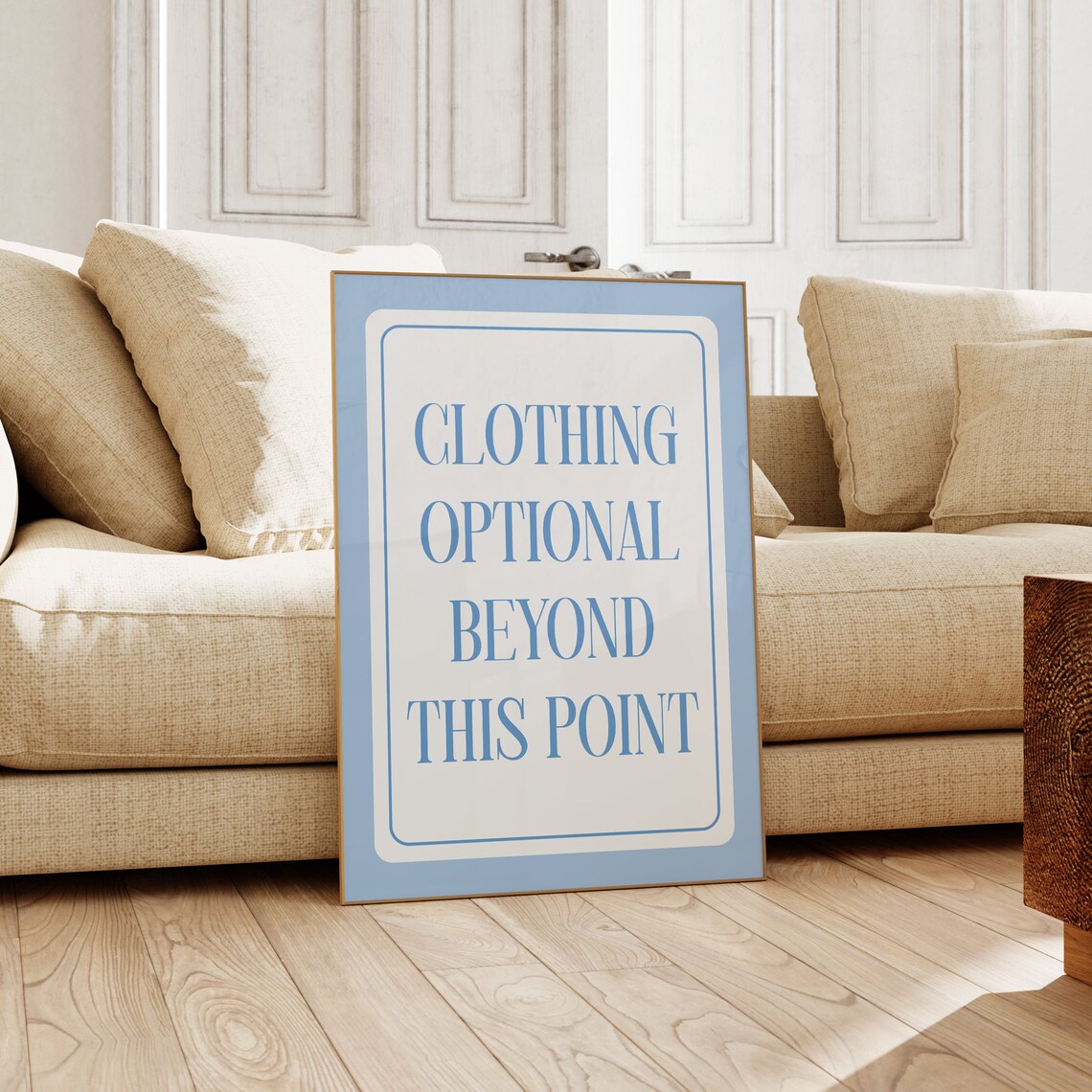 Clothing Optional Beachy Typography Art Print - Image 2