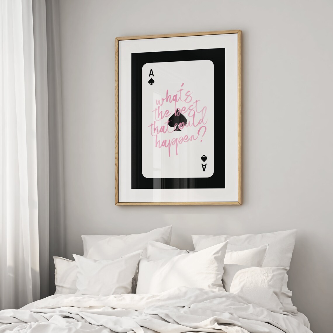 Whats the Best That Could Happen Pink Ace of Spades Card Poster - Image 2