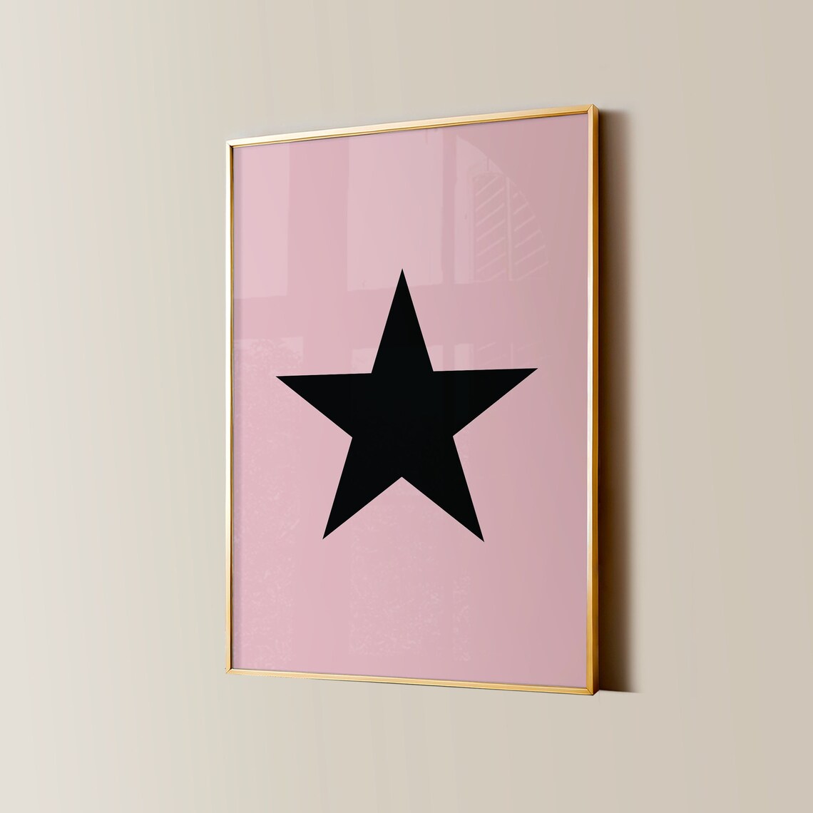 Trendy Star Print Star Girl Poster Funky Y2k Aesthetic Apartment Decor Pink And Black Bedroom Wall Art Retro Living Room Wall Art