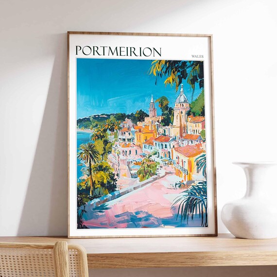 Portmeirion Wales Italianate Village Campanile Towers Coast Art Poster