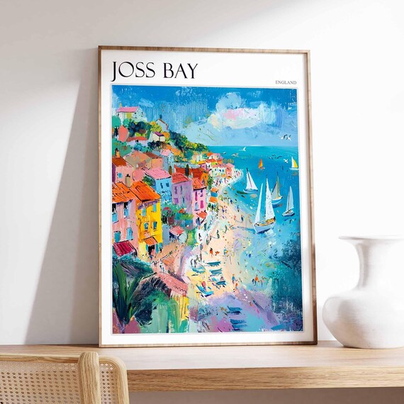 Joss Bay Poster Uk Landscape Surfing Poster British Seaside Poster Beach House Decor Joss Bay Travel Print Joss Bay Print Uk Wall Art