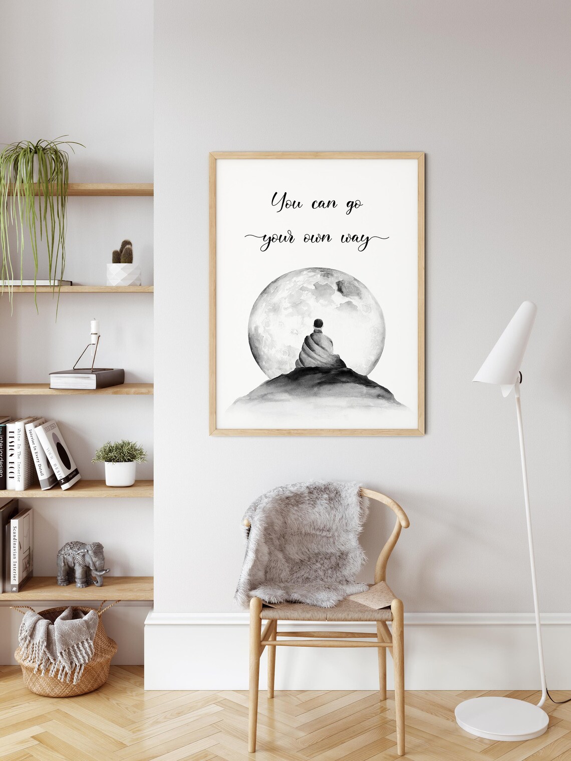 You Can Go Your Own Way Moon Meditation Quote Serene Art Poster - Image 3