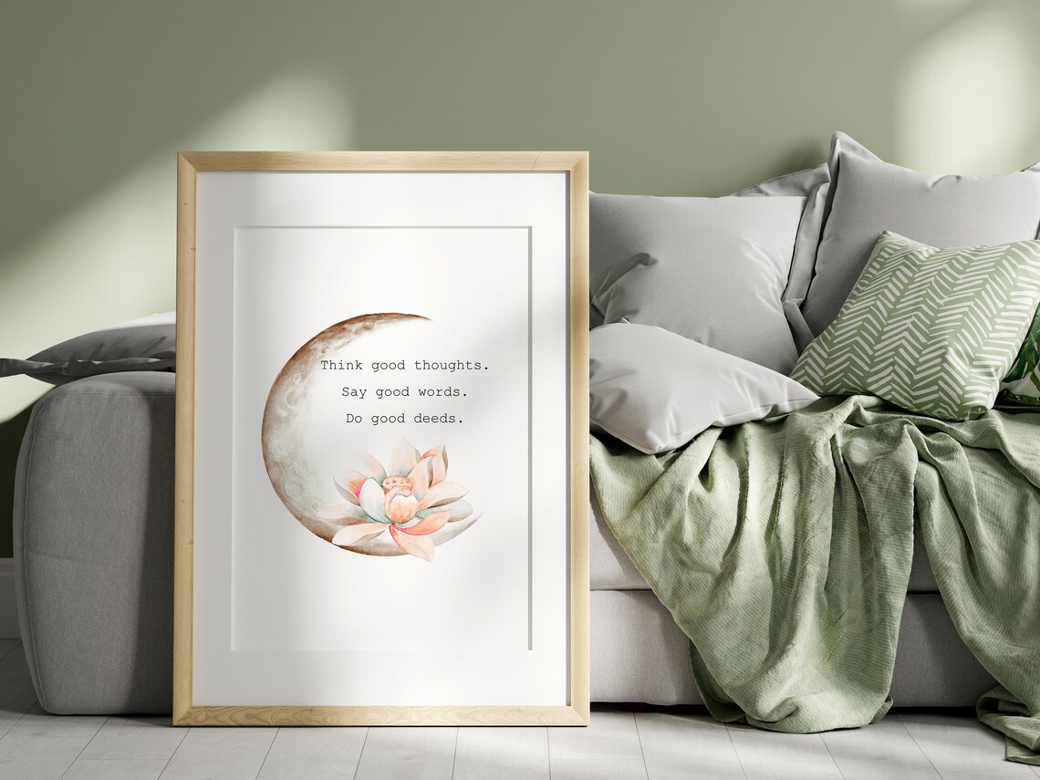 Positive Affirmation Quote Lotus Flower Art Print - Image 2