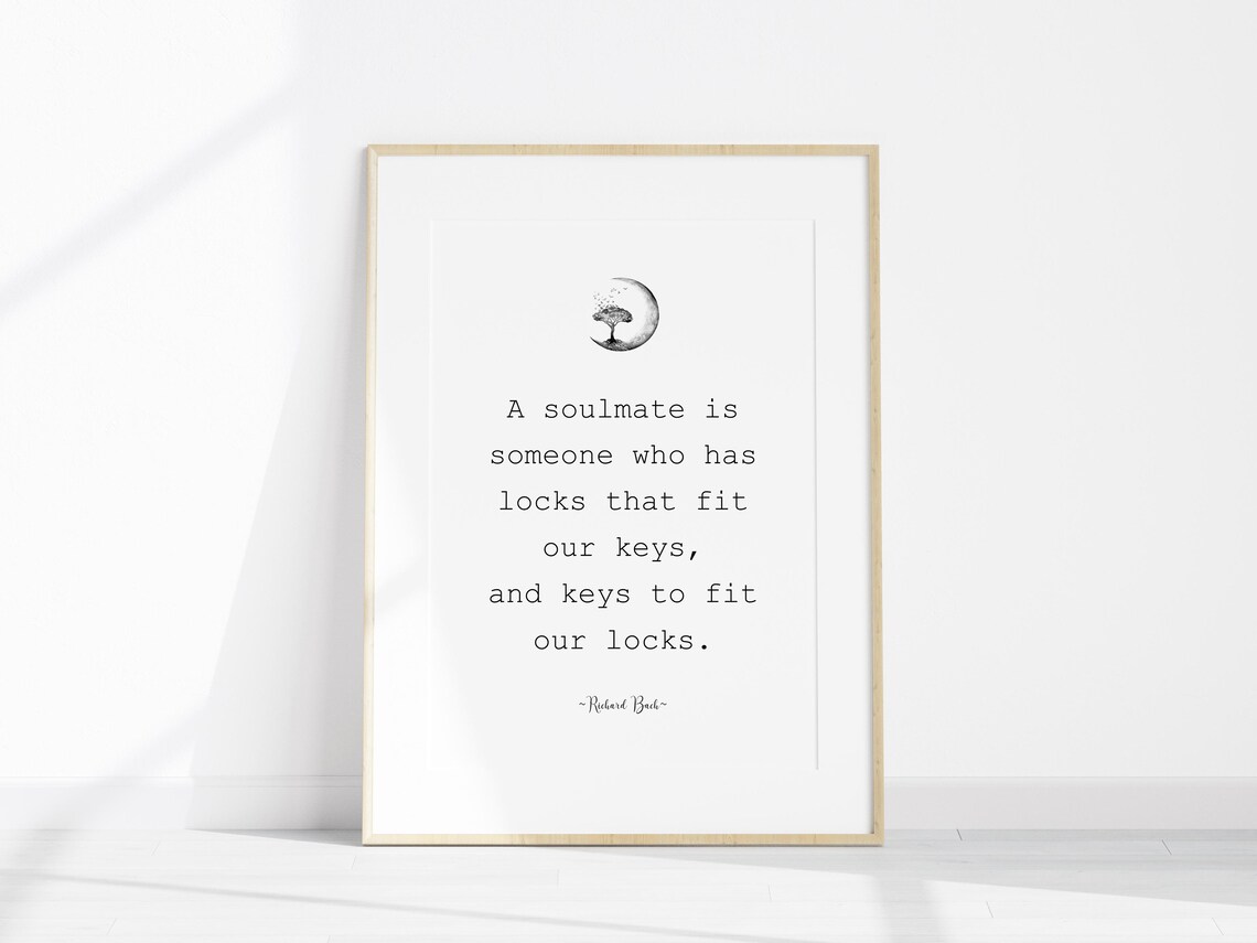 Richard Bach Soulmate Locks And Keys Love Quote Minimalist Poster - Image 2