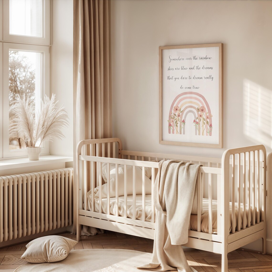 Boho Rainbow With Quote, Kids Room Poster Print - Image 2