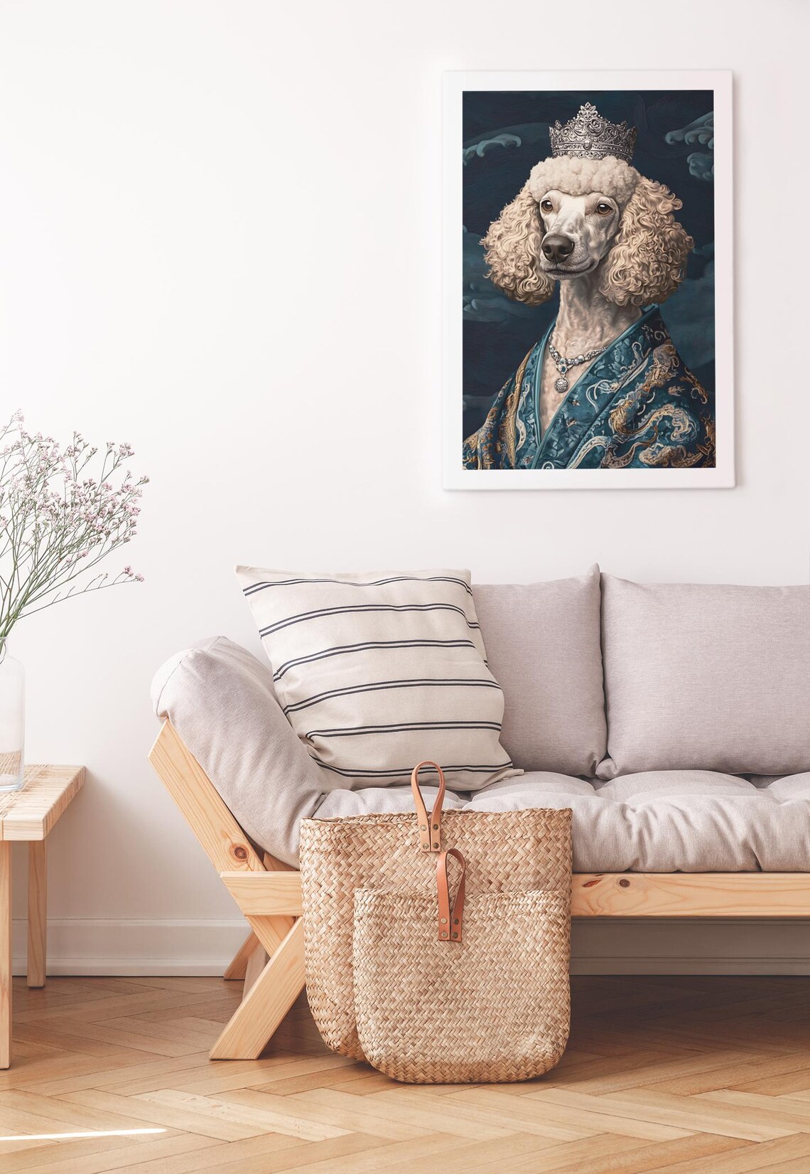 Regal Poodle Royal Dog Portrait With Crown Majestic Art Poster - Image 3