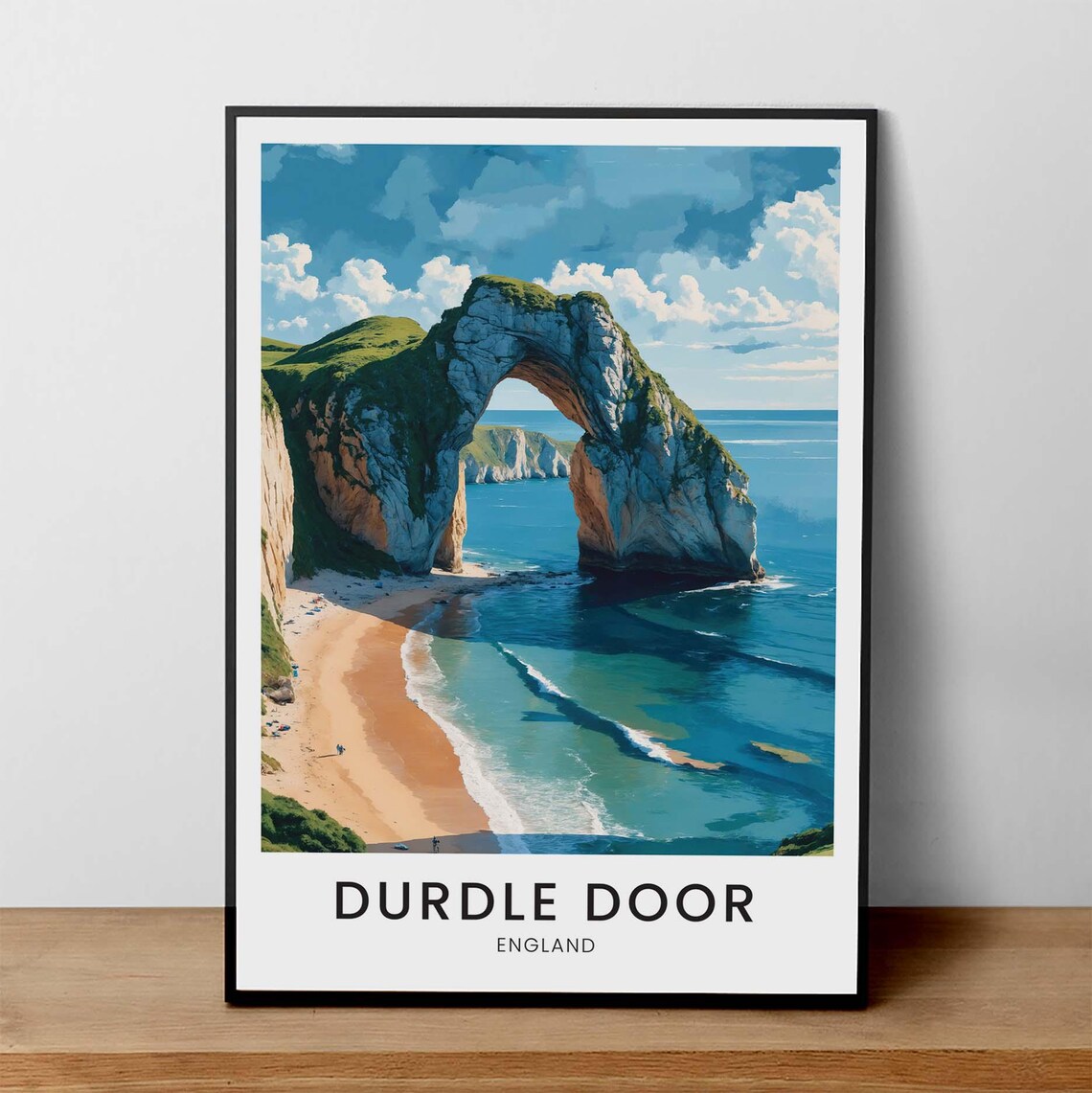 Durdle Door England Jurassic Coast Natural Arch Travel Poster