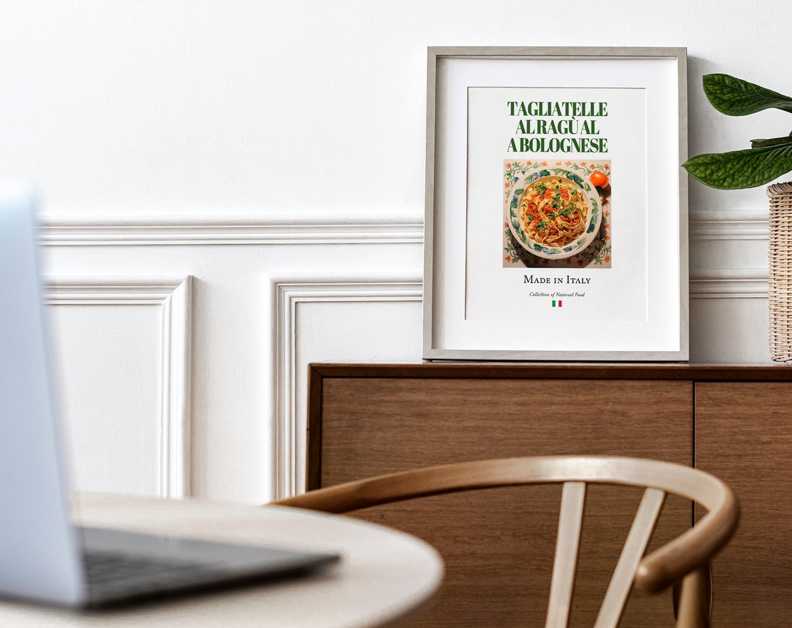 Tagliatelle al Ragù Bolognese, Maiolica Tile Art Print - Image 3