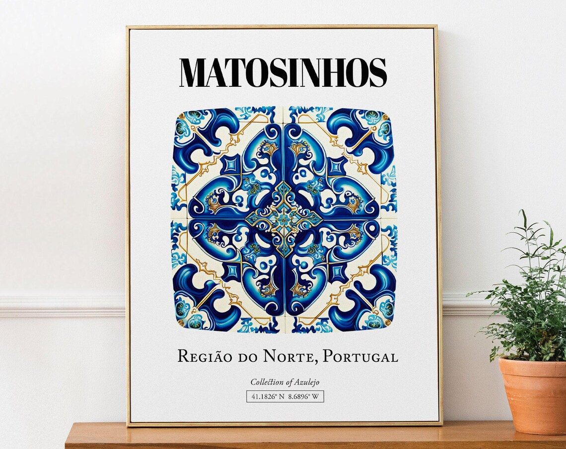 Matosinhos, Portugal Traditional Tile Pattern Poster