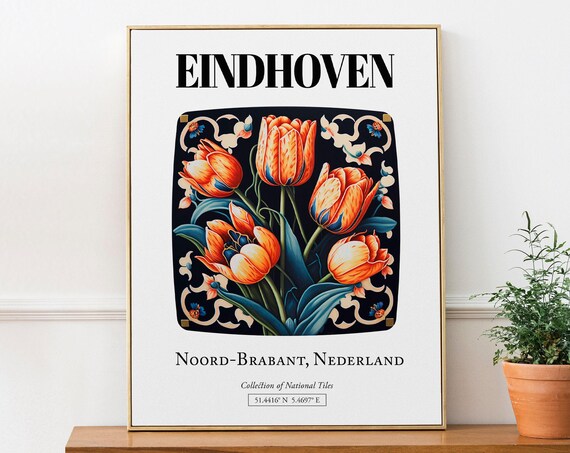 Eindhoven Netherlands Tile Pattern, Travel Poster