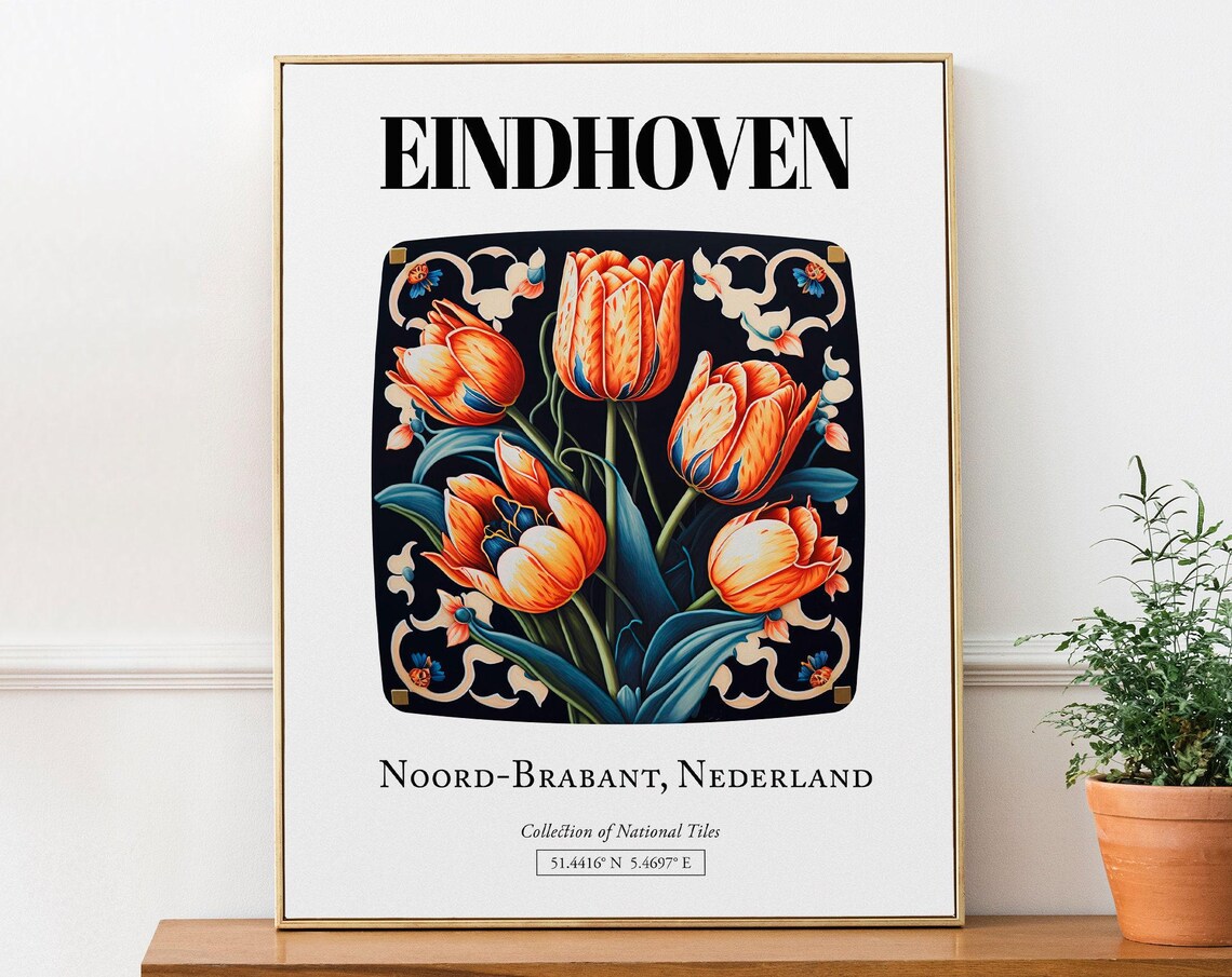 Eindhoven Netherlands Tile Pattern, Travel Poster