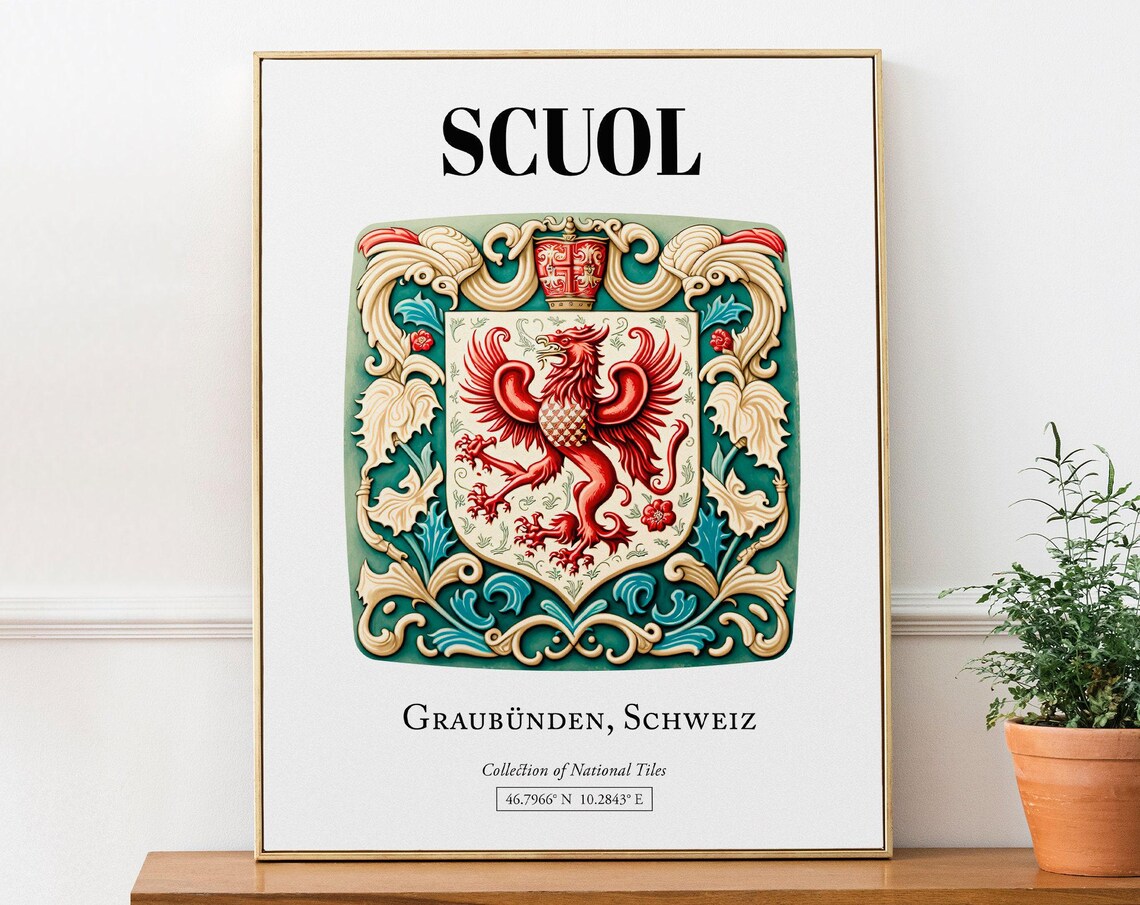 Scuol Graubünden Schweiz Tile Pattern Art Print