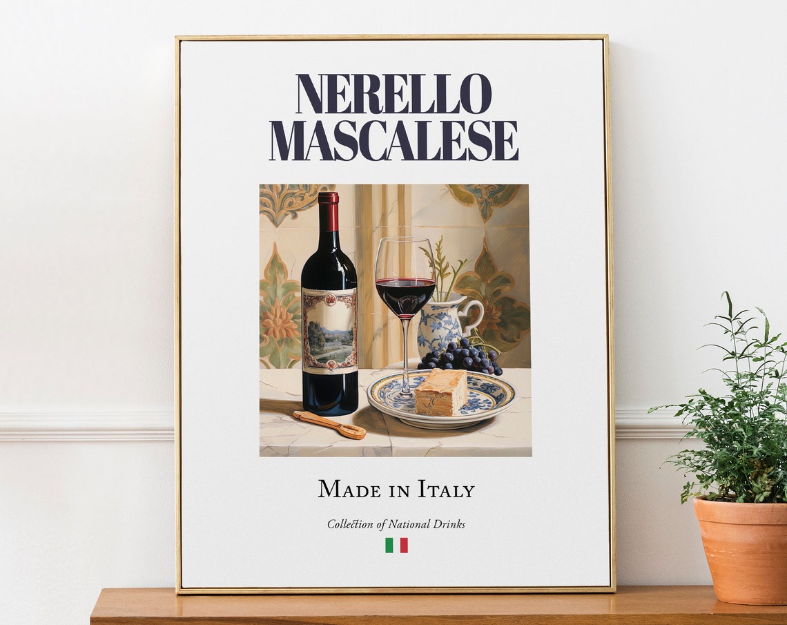 Nerello Mascalese on Maiolica Tile Art Print