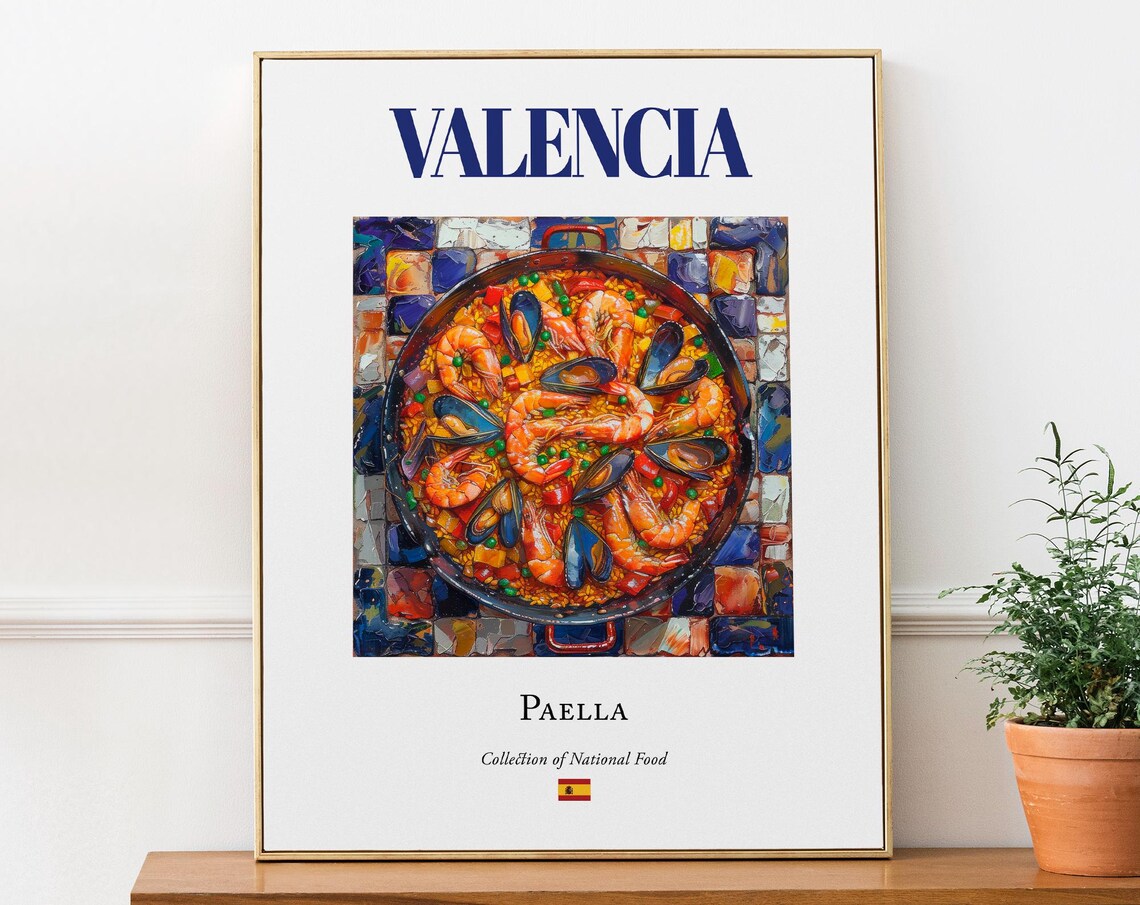 Valencia Paella Traditional Spanish Cuisine Poster