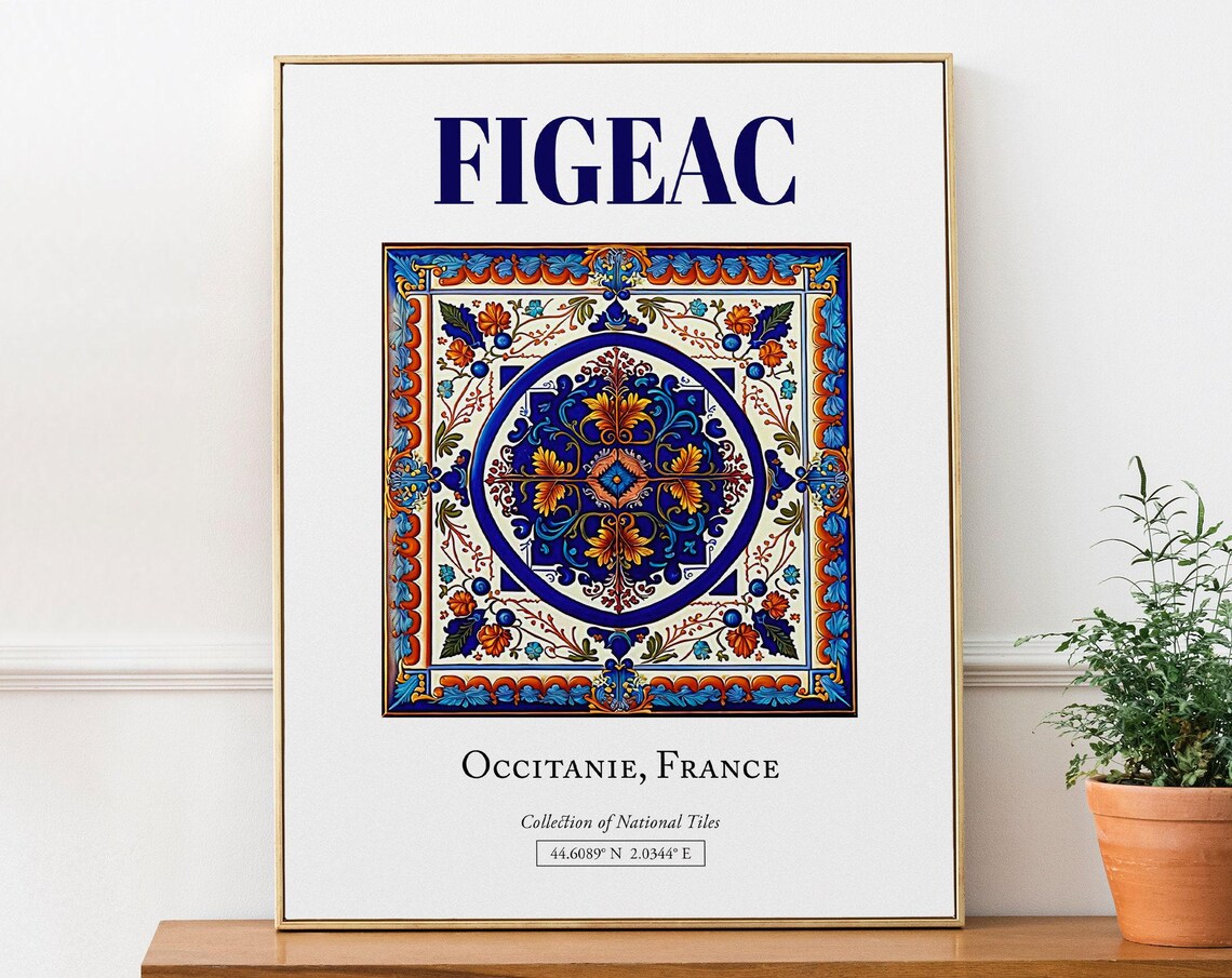 Figeac Occitanie France Folk Traditional Art Print