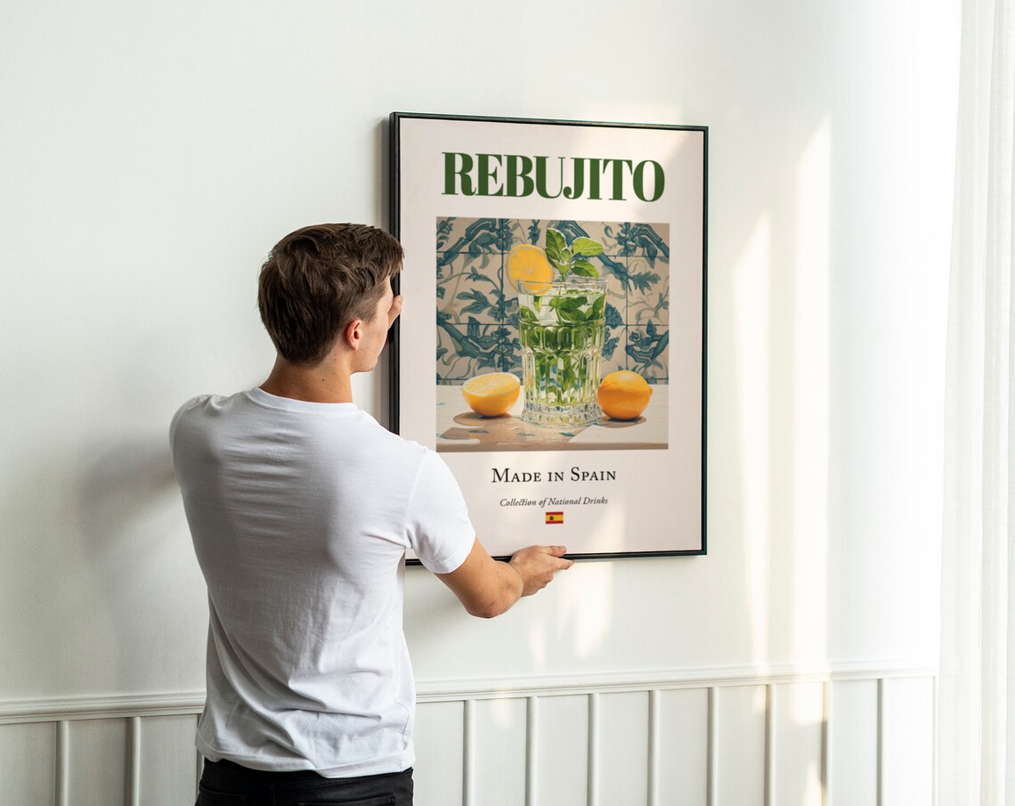 Rebujito On Maiolica Tile, Spanish Beverage Poster - Image 3