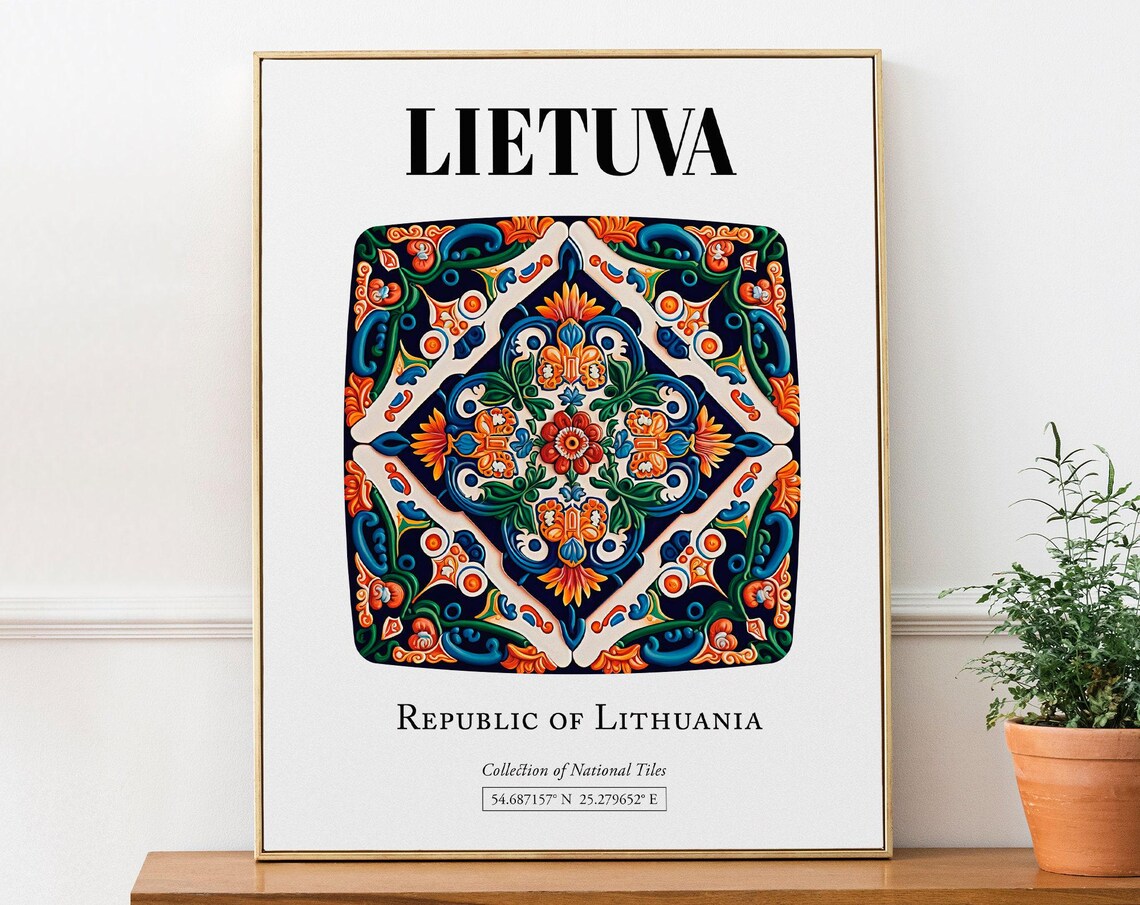 Lietuva Lithuania Traditional Tile Pattern Art Print